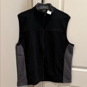 Cabela's Men's Two-Tone Black & Gray Fleece Vest - XL - NWT